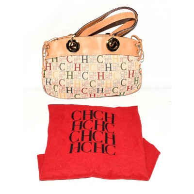 BOLSO DE TELA Y CUERO CAROLINA HERRERA BOLSO DE TELA Y CUERO CAROLINA HERRERA