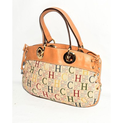 BOLSO DE TELA Y CUERO CAROLINA HERRERA BOLSO DE TELA Y CUERO CAROLINA HERRERA