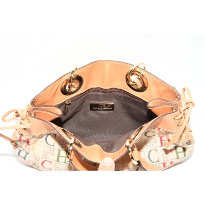 BOLSO DE TELA Y CUERO CAROLINA HERRERA BOLSO DE TELA Y CUERO CAROLINA HERRERA