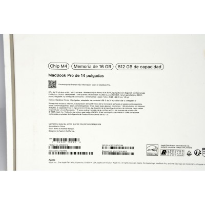 MACBOOK PRO 14" 2024 / 512GB SSD / 16GB RAM PRECINTADO MACBOOK PRO 14" 2024 / 512GB SSD / 16GB RAM PRECINTADO